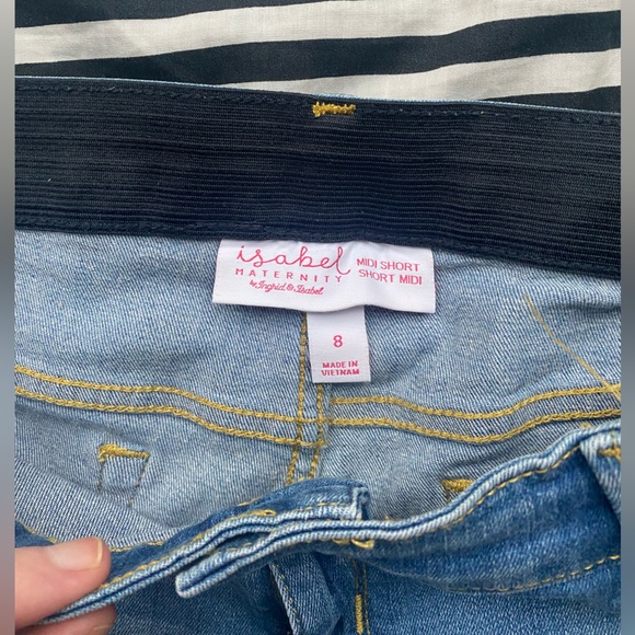 Two pairs of size 8 maternity Jean shorts-Isabel maternity by Ingrid & Isabel - Picture 2 of 4